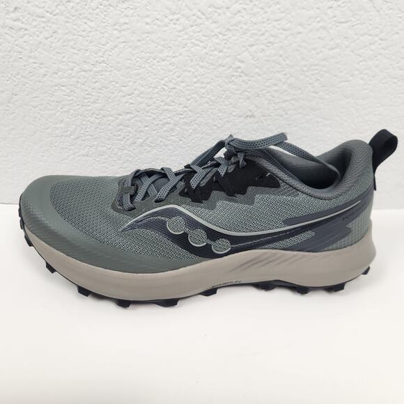 Saucony Peregrine 14 Sneaker Men Size 9.5 in Bough Shadow Gray Trail Running NWT - Picture 2 of 11
